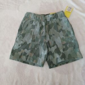 All In Motion Fleece Shorts Kids Boys Size XS (4/5) Color Moss Green Pull On